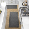 image:imageLaura Ashley HiLow Tufted 26 x 60 Washable SkidResistant Runner Rug  Dusty Navy Feya SolidAustell Solid Dark Grey