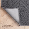 image:imageLaura Ashley HiLow Tufted 26 x 60 Washable SkidResistant Runner Rug  Dusty Navy Feya SolidAustell Solid Dark Grey