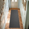 image:imageLaura Ashley HiLow Tufted 26 x 60 Washable SkidResistant Runner Rug  Dusty Navy Feya SolidAustell Solid Dark Grey