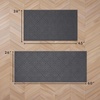 image:imageLaura Ashley HiLow Tufted 26 x 60 Washable SkidResistant Runner Rug  Dusty Navy Feya SolidAustell Solid Dark Grey