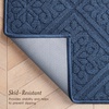 image:imageLaura Ashley HiLow Tufted 26 x 60 Washable SkidResistant Runner Rug  Dusty Navy Feya SolidAustell Solid Dusty Navy
