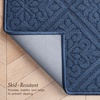 image:imageLaura Ashley HiLow Tufted 26 x 60 Washable SkidResistant Runner Rug  Dusty Navy Feya SolidAustell Solid Dusty Navy