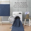 image:imageLaura Ashley HiLow Tufted 26 x 60 Washable SkidResistant Runner Rug  Dusty Navy Feya SolidAustell Solid Dusty Navy