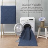 image:imageLaura Ashley HiLow Tufted 26 x 60 Washable SkidResistant Runner Rug  Dusty Navy Feya SolidAustell Solid Dusty Navy