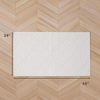 image:imageLaura Ashley HiLow Tufted 26 x 60 Washable SkidResistant Runner Rug  Dusty Navy Feya SolidAustell Solid Ivory