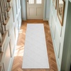 image:imageLaura Ashley HiLow Tufted 26 x 60 Washable SkidResistant Runner Rug  Dusty Navy Feya SolidAustell Solid Ivory