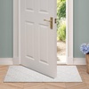 image:imageLaura Ashley HiLow Tufted 26 x 60 Washable SkidResistant Runner Rug  Dusty Navy Feya SolidAustell Solid Ivory