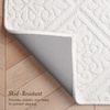image:imageLaura Ashley HiLow Tufted 26 x 60 Washable SkidResistant Runner Rug  Dusty Navy Feya SolidAustell Solid Ivory