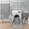 image:imageLaura Ashley HiLow Tufted 26 x 60 Washable SkidResistant Runner Rug  Dusty Navy Feya SolidAustell Solid Light Grey
