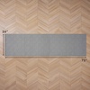 image:imageLaura Ashley HiLow Tufted 26 x 60 Washable SkidResistant Runner Rug  Dusty Navy Feya SolidAustell Solid Light Grey