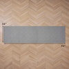 image:imageLaura Ashley HiLow Tufted 26 x 60 Washable SkidResistant Runner Rug  Dusty Navy Feya SolidAustell Solid Light Grey