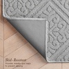 image:imageLaura Ashley HiLow Tufted 26 x 60 Washable SkidResistant Runner Rug  Dusty Navy Feya SolidAustell Solid Light Grey