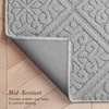 image:imageLaura Ashley HiLow Tufted 26 x 60 Washable SkidResistant Runner Rug  Dusty Navy Feya SolidAustell Solid Light Grey