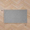 image:imageLaura Ashley HiLow Tufted 26 x 60 Washable SkidResistant Runner Rug  Dusty Navy Feya SolidAustell Solid Light Grey