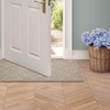 image:imageLaura Ashley HiLow Tufted 26 x 60 Washable SkidResistant Runner Rug  Dusty Navy Feya SolidAustell Solid Linen
