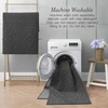 image:imageLaura Ashley HiLow Tufted 26 x 60 Washable SkidResistant Runner Rug  Dusty Navy Feya SolidFeya Solid Dark Grey