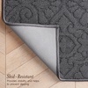 image:imageLaura Ashley HiLow Tufted 26 x 60 Washable SkidResistant Runner Rug  Dusty Navy Feya SolidFeya Solid Dark Grey
