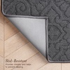 image:imageLaura Ashley HiLow Tufted 26 x 60 Washable SkidResistant Runner Rug  Dusty Navy Feya SolidFeya Solid Dark Grey