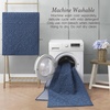 image:imageLaura Ashley HiLow Tufted 26 x 60 Washable SkidResistant Runner Rug  Dusty Navy Feya SolidFeya Solid Dusty Navy