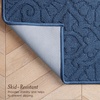 image:imageLaura Ashley HiLow Tufted 26 x 60 Washable SkidResistant Runner Rug  Dusty Navy Feya SolidFeya Solid Dusty Navy