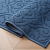 image:imageLaura Ashley HiLow Tufted 26 x 60 Washable SkidResistant Runner Rug  Dusty Navy Feya SolidFeya Solid Dusty Navy