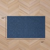 image:imageLaura Ashley HiLow Tufted 26 x 60 Washable SkidResistant Runner Rug  Dusty Navy Feya SolidFeya Solid Dusty Navy