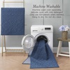 image:imageLaura Ashley HiLow Tufted 26 x 60 Washable SkidResistant Runner Rug  Dusty Navy Feya SolidFeya Solid Dusty Navy