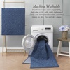 image:imageLaura Ashley HiLow Tufted 26 x 60 Washable SkidResistant Runner Rug  Dusty Navy Feya SolidFeya Solid Dusty Navy