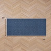 image:imageLaura Ashley HiLow Tufted 26 x 60 Washable SkidResistant Runner Rug  Dusty Navy Feya SolidFeya Solid Dusty Navy