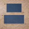 image:imageLaura Ashley HiLow Tufted 26 x 60 Washable SkidResistant Runner Rug  Dusty Navy Feya SolidFeya Solid Dusty Navy