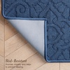 image:imageLaura Ashley HiLow Tufted 26 x 60 Washable SkidResistant Runner Rug  Dusty Navy Feya SolidFeya Solid Dusty Navy