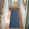 image:imageLaura Ashley HiLow Tufted 26 x 60 Washable SkidResistant Runner Rug  Dusty Navy Feya SolidFeya Solid Dusty Navy