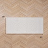 image:imageLaura Ashley HiLow Tufted 26 x 60 Washable SkidResistant Runner Rug  Dusty Navy Feya SolidFeya Solid Ivory