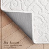 image:imageLaura Ashley HiLow Tufted 26 x 60 Washable SkidResistant Runner Rug  Dusty Navy Feya SolidFeya Solid Ivory