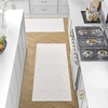 image:imageLaura Ashley HiLow Tufted 26 x 60 Washable SkidResistant Runner Rug  Dusty Navy Feya SolidFeya Solid Ivory