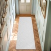 image:imageLaura Ashley HiLow Tufted 26 x 60 Washable SkidResistant Runner Rug  Dusty Navy Feya SolidFeya Solid Ivory