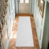 image:imageLaura Ashley HiLow Tufted 26 x 60 Washable SkidResistant Runner Rug  Dusty Navy Feya SolidFeya Solid Ivory