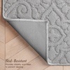 image:imageLaura Ashley HiLow Tufted 26 x 60 Washable SkidResistant Runner Rug  Dusty Navy Feya SolidFeya Solid Light Grey