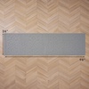 image:imageLaura Ashley HiLow Tufted 26 x 60 Washable SkidResistant Runner Rug  Dusty Navy Feya SolidFeya Solid Light Grey