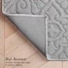 image:imageLaura Ashley HiLow Tufted 26 x 60 Washable SkidResistant Runner Rug  Dusty Navy Feya SolidFeya Solid Light Grey