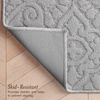 image:imageLaura Ashley HiLow Tufted 26 x 60 Washable SkidResistant Runner Rug  Dusty Navy Feya SolidFeya Solid Light Grey