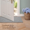 image:imageLaura Ashley HiLow Tufted 26 x 60 Washable SkidResistant Runner Rug  Dusty Navy Feya SolidFeya Solid Light Grey