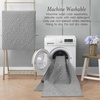 image:imageLaura Ashley HiLow Tufted 26 x 60 Washable SkidResistant Runner Rug  Dusty Navy Feya SolidFeya Solid Light Grey