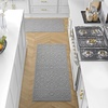 image:imageLaura Ashley HiLow Tufted 26 x 60 Washable SkidResistant Runner Rug  Dusty Navy Feya SolidFeya Solid Light Grey