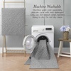 image:imageLaura Ashley HiLow Tufted 26 x 60 Washable SkidResistant Runner Rug  Dusty Navy Feya SolidFeya Solid Light Grey