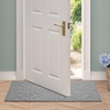image:imageLaura Ashley HiLow Tufted 26 x 60 Washable SkidResistant Runner Rug  Dusty Navy Feya SolidFeya Solid Light Grey
