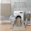 image:imageLaura Ashley HiLow Tufted 26 x 60 Washable SkidResistant Runner Rug  Dusty Navy Feya SolidFeya Solid Linen