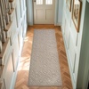 image:imageLaura Ashley HiLow Tufted 26 x 60 Washable SkidResistant Runner Rug  Dusty Navy Feya SolidFeya Solid Linen
