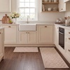 image:imageLaura Ashley HiLow Tufted 26 x 60 Washable SkidResistant Runner Rug  Dusty Navy Feya SolidRosemoor Beige