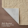 image:imageLaura Ashley HiLow Tufted 26 x 60 Washable SkidResistant Runner Rug  Dusty Navy Feya SolidRosemoor Beige